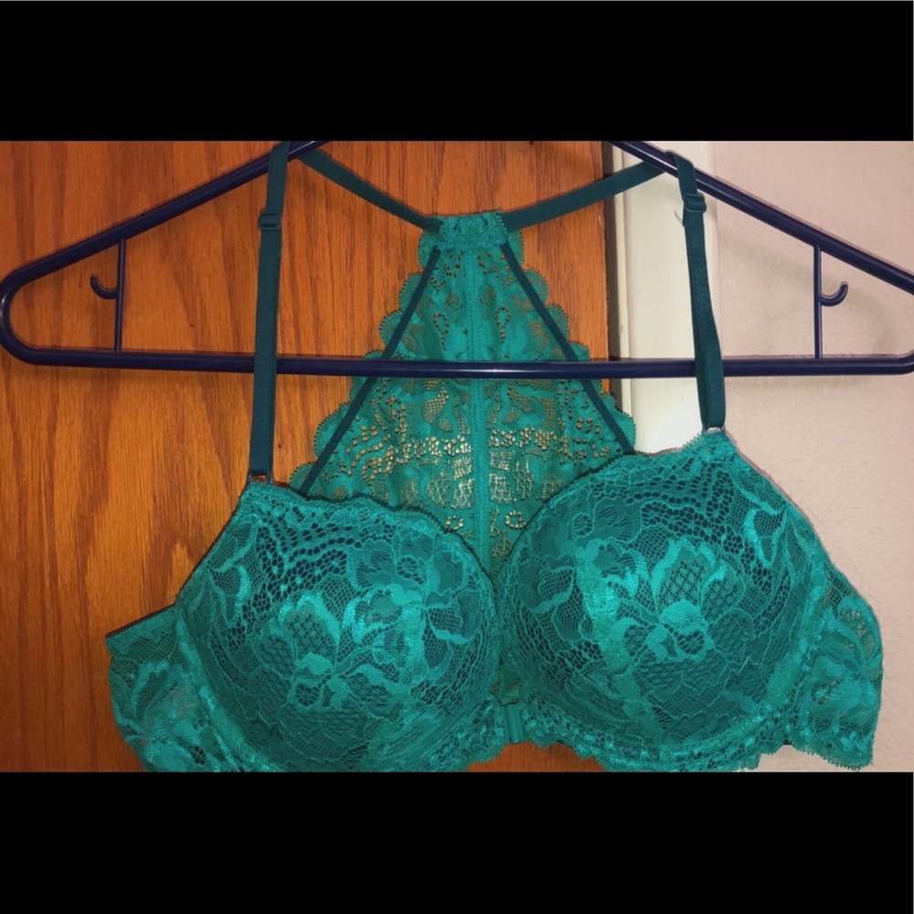 (PINK) Dark Teal Lace Racerback Bra 💙